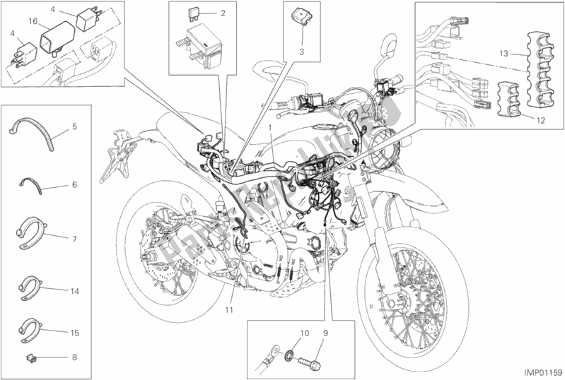 Todas as partes de Sistema Elétrico Do Veículo do Ducati Scrambler Desert Sled 803 2020